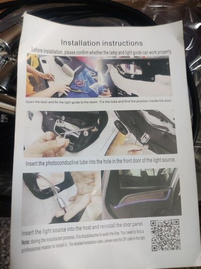Phone App Control Car Interior Led Light Strip, 6 Way, 6M
