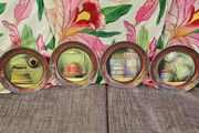 Set of 4 Peter Stanier Fine China Decorative Plates Staffordshire England Rustic Kitchen Still Life