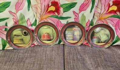 Set of 4 Peter Stanier Fine China Decorative Plates Staffordshire England Rustic Kitchen Still Life