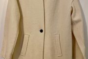Cream Wool Blend Coat - Size M