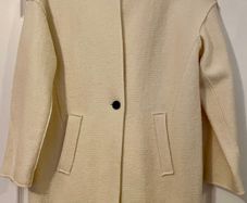 Cream Wool Blend Coat - Size M