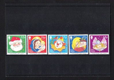 2002 Isle of Man Christmas Entertainment Commemorative Stamps Mint Never Hinged (MNH)