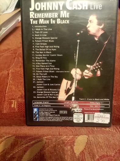 Dvd Johnny Cash Live Remember Me The Man In Black