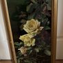 Antique Reverse and Surface Painted Glass Still Life of Roses Image 3