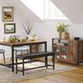 _Sideboard, kitchen cabinet, storage cabinet, with 3 doors, for living room, kitchen, dining room, 110 x 33 x 75 cm, industrial style, vintage brown-black Image 3