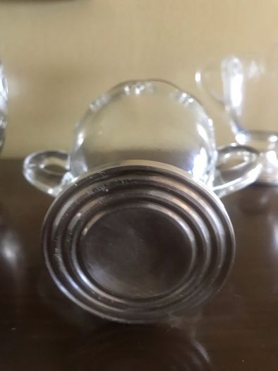 Antique Silver Footed Milk & Sugar Bowl Set