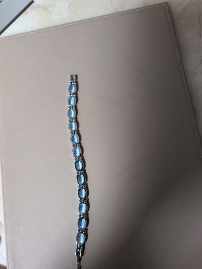 Silver & Blue/Grey  Stone Bracelet. New. Costume Jewellery.