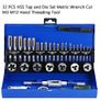 BRAND NEW 32 PCS HSS Tap and Die Set Metric Wrench Cut M3-M12 Tap and Die Set Metric Hand Threading Tool Set Engineer Kit with Metal Case Image 2