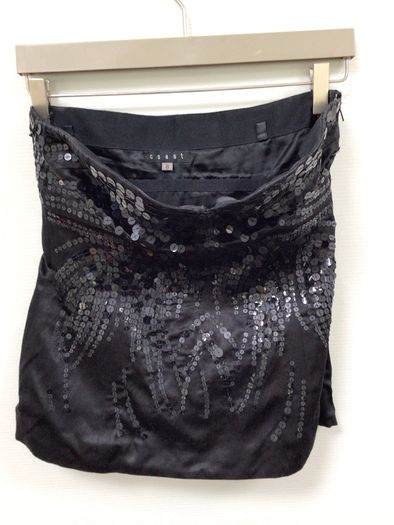 Coast silk tube bodice top black sequins