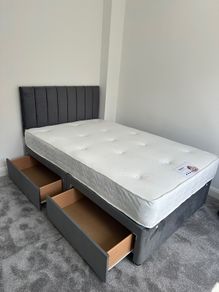 divan bed set with 2 sliding drawers