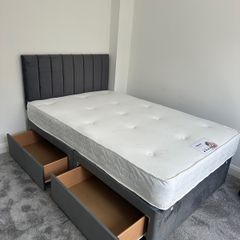 divan bed set with 2 sliding drawers