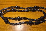 Vintage Beaded Black Necklace.
