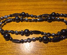 Vintage Beaded Black Necklace.
