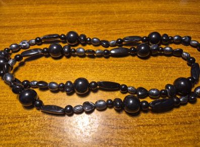 Vintage Beaded Black Necklace.