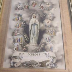 FRAMED HOLLY PRINT OF Rosary Meditations - Pre Vatican 2 - Catholic - Traditional - Holy Rosary Prayer