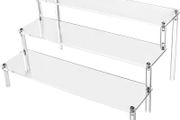 3 Tier Clear Acrylic Display Stand Retail Riser for Pop Figures, Cupcake, Dessert, Perfume, Nail Polish, Condiment, 30x21x15cm