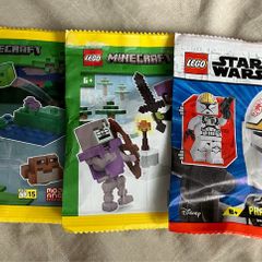 lego Star Wars and Minecraft minifigures x 3