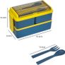 NEW SALE | Lunch Box, 1400ml Bento Box with Spoon Fork, Stackable 2 Layer 3 Compartments Leak Proof Japanese Lunch Box, Meal Prep Container Box for Adults Kids Students Office Microwave Dishwasher Safe Image 3