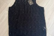 BNWT Atmosphere Black Crochet Vest Top Size 12