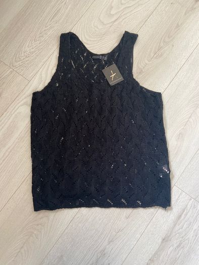 BNWT Atmosphere Black Crochet Vest Top Size 12