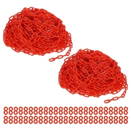 120 m Plastic Barrier Chain 50 Links  Decorative   Red