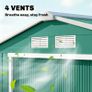 New 7ftx 4ft Lockable Garden Shed Large Patio Roofed Tool Metal Storage Building Foundation Sheds Box Outdoor Furniture,Green Image 4