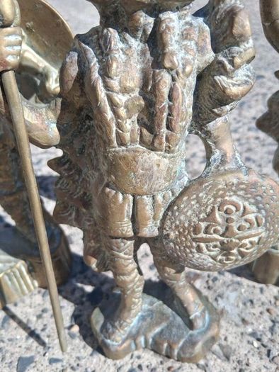 3 x Mid Century 10 inch Solid Brass Viking Warriors(6.9 kgs)