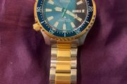 Citizen Automatic 200m Blue Dial Two-Tone Dive Mens Watch