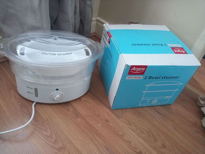 2 Bowl Steamer- White