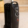 650W Oil Filled Radiator, 5 Fin Portable Electric Heater - Black, Adjustable Thermostat, Safety Cut-Off, 10 m sq Room Size Image 4