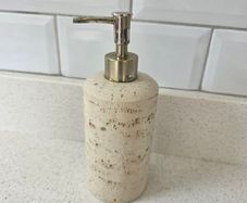 Beige Stone Soap Dispenser