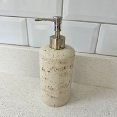 Beige Stone Soap Dispenser