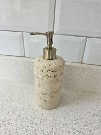 Beige Stone Soap Dispenser