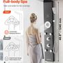 Shower Panel Tower System with Rainfall Shower Head, LED, 53 in Brushed Stainless Steel Shower Column, 6-Function Faucet, Wall-Mount Rain Massage System with 5 Body Jets, Handheld, Tub Spout Image 6