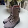 Ladies Leather Suede Biker Boots. Reduced Image 2