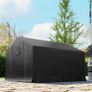 Portable garden shed, bike tent, roll-up zip door, metal frame, versatile storage, Dark gray Image 5