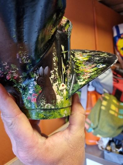 boat propeller hand painted candle holder