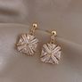 Wedding Bridal Crystal Baguette Gold Tone Earrings Image 2