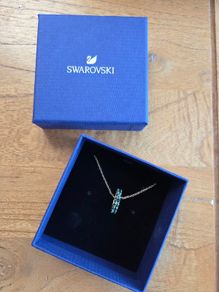 Swarovski Exalta Emerald Green Gold Plated Necklace.