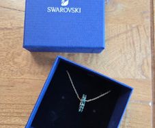 Swarovski Exalta Emerald Green Gold Plated Necklace.