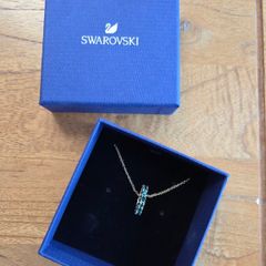 Swarovski Exalta Emerald Green Gold Plated Necklace.