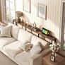 200 cm Narrow Console Table with Power Outlet, 18 cm Skinny Sofa Table, Long Behind Couch Table with Charging Station, for Entryway, Hallway, Living Room, Rustic Brown and Black Image 4