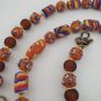 Vintage Venetian Style Skunk Eyes & Feather Desgin Glass Beads Necklace Image 2