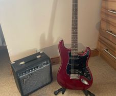 Squier Stratocaster Electric Guitar & Fender Amp Bundle