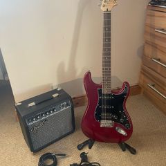 Squier Stratocaster Electric Guitar & Fender Amp Bundle