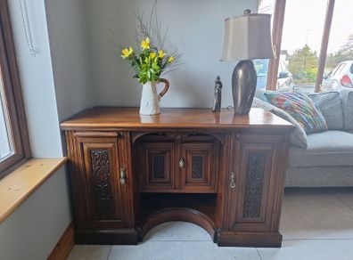 Antique Carved Writing Desk / Sideboard