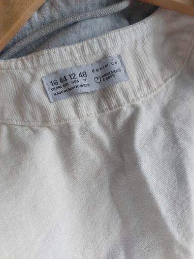 Unworn White Denim Waistcoat / Button-Up Sleeveless Vest
