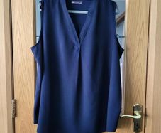 M&S navy sleeveless blouse, Size 24