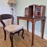Edwardian inlaid writing desk& carved chair Image 5