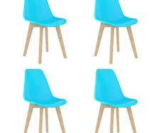 Dining Chairs 4 pcs Blue Plastic (Copy)